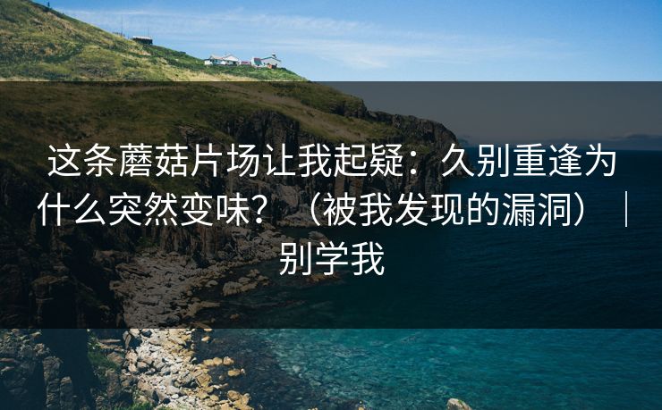 这条蘑菇片场让我起疑：久别重逢为什么突然变味？（被我发现的漏洞）｜别学我