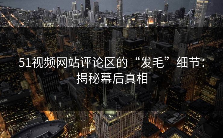 51视频网站评论区的“发毛”细节：揭秘幕后真相